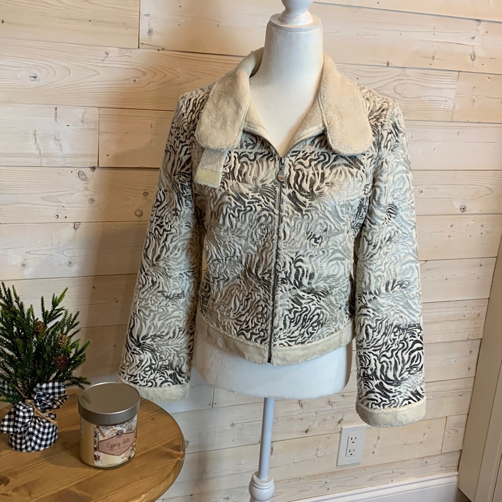 Stunning Cream and Silver Coat by Bebe - Size S